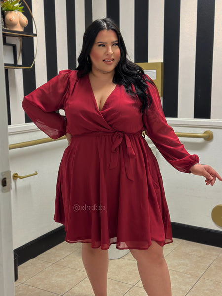 “You Have Me Blushing!” Sheer Dress (Premium Quality) Christmas Red