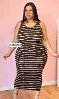 Chocolate Tie Dye- ButterySoft- Midi Dress