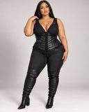 “Next To You!” Lace Pleather Corset Top