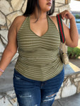 “Break Up W/Your Girlfriend!” Thick Ribbed Halter Top