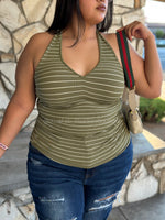 “Break Up W/Your Girlfriend!” Thick Ribbed Halter Top