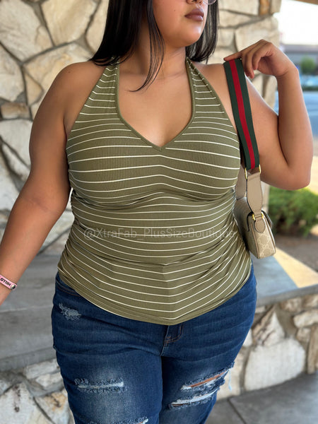 “Break Up W/Your Girlfriend!” Thick Ribbed Halter Top