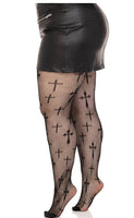 Dark Alternative Fishnet Plus Size Tights