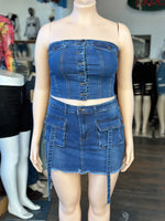 “New Version of Me!” 2 Piece Stretchy Denim Set