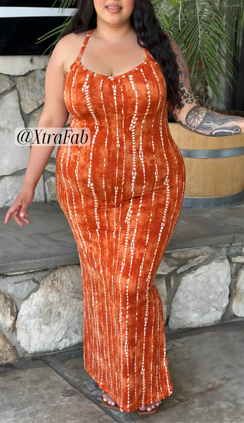 Tie Dye- ButterySoft Razor Back- Midi Dress