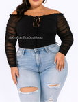 “Vente Conmigo!” Rushed Sheer Top