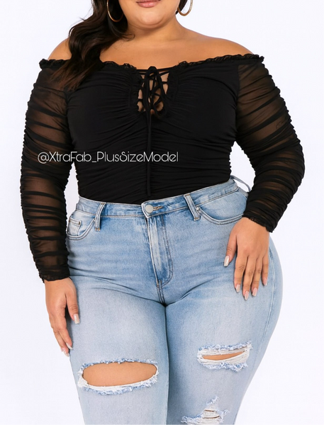 “Vente Conmigo!” Rushed Sheer Top