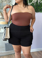 “My Fav!” Ribbed High Waist Comfy Cargo Short