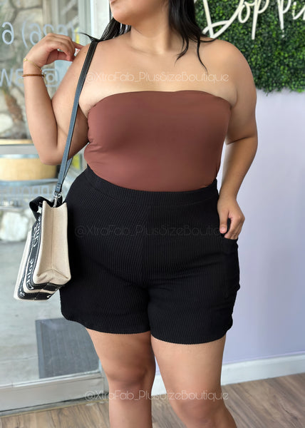 “My Fav!” Ribbed High Waist Comfy Cargo Short