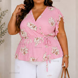 Pink Bloom Wrap Top