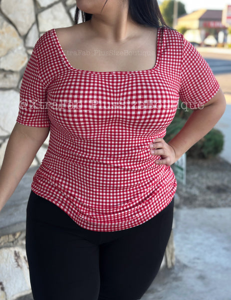 “Good Vibes!”  Checkered Top