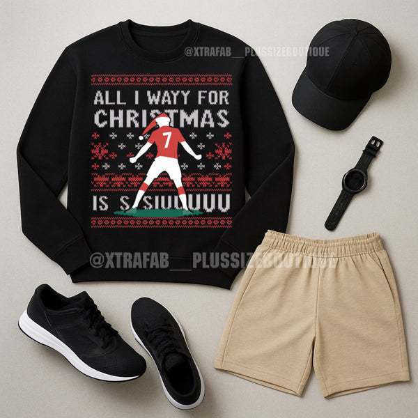 “Suuuuu” Crew Neck Sweater (BLACK)