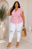 Pink Bloom Wrap Top