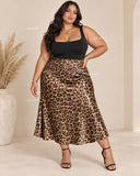 Silky Animal Print Stretchy Skirt