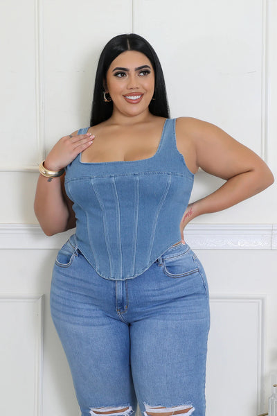 “ Beautiful Shape ” Denim Top