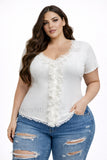 Lace Me Softly Ribbed Blouse