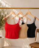 “Loui Loui!” Spandex Double Strap Bandeau Top (3colors)