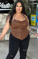 “Eres Mi Droga!” Shiny Halter Top