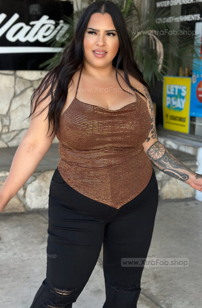 “Eres Mi Droga!” Shiny Halter Top