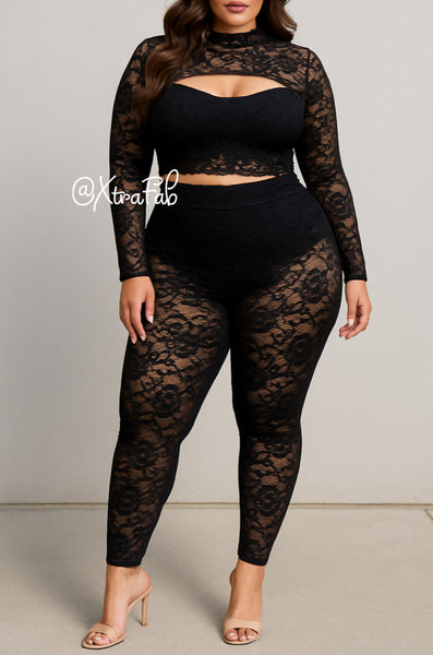 “Past Midnight” Two-Piece Lace Set