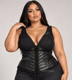“Next To You!” Lace Pleather Corset Top