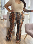 “I Like You- I Do!” Buttery Soft Boho Print Flare Pants