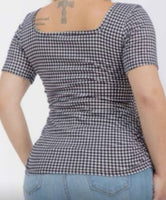 “ Good Vibes!”  Checkered Top (2 colors)
