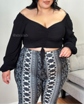“Girls Are Players 2” Boho Crop Top (Black)