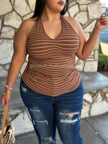 “Break Up W/Your Girlfriend!” Thick Ribbed Halter Top