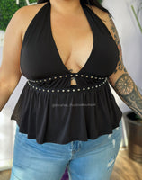“Lonely Road!” Halter Top (Black)