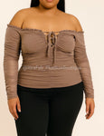 “Vente Conmigo!” Rushed Sheer Top