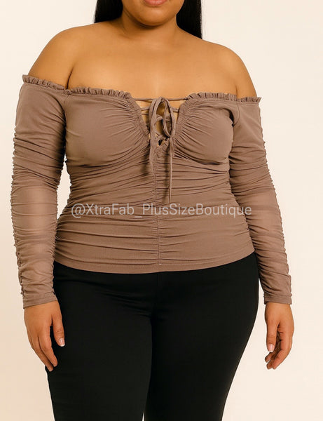 “Vente Conmigo!” Rushed Sheer Top