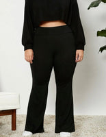 High Waist Cotton Spandex Flared Leggings