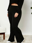 High Waist Cotton Spandex Flared Leggings